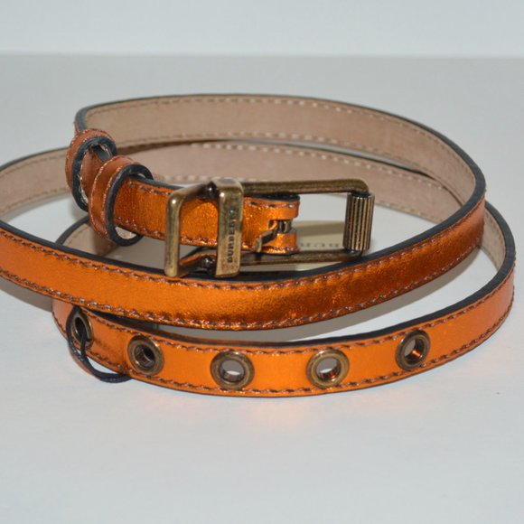 NWT BURBERRY METALLIC LEATHER BELT - Picture 4 of 6